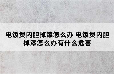 电饭煲内胆掉漆怎么办 电饭煲内胆掉漆怎么办有什么危害